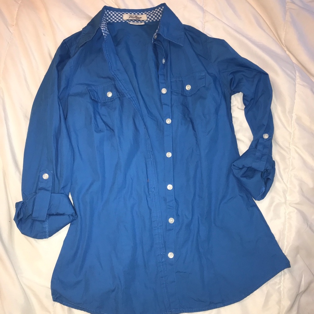 Blue button up shirt